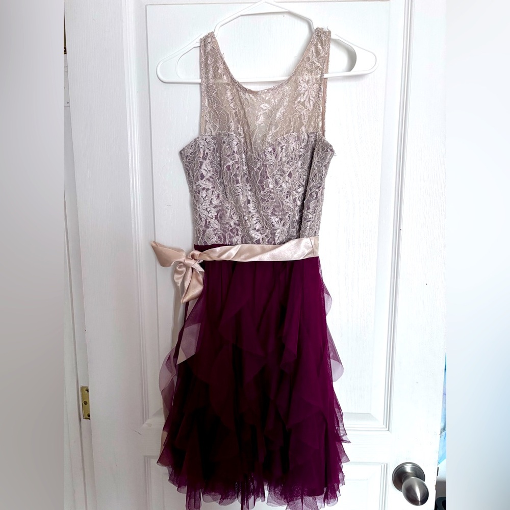 Le Cheateau Lace and Tulle Dress with Removable Silk Sash